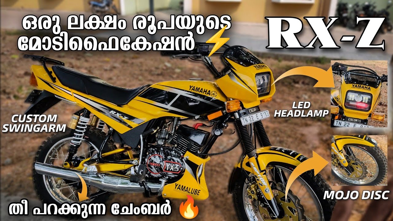 MODIFIED YAMAHA RXZ MALAYALAM REVIEW | A power packed machine | two stroke | modified wheelz