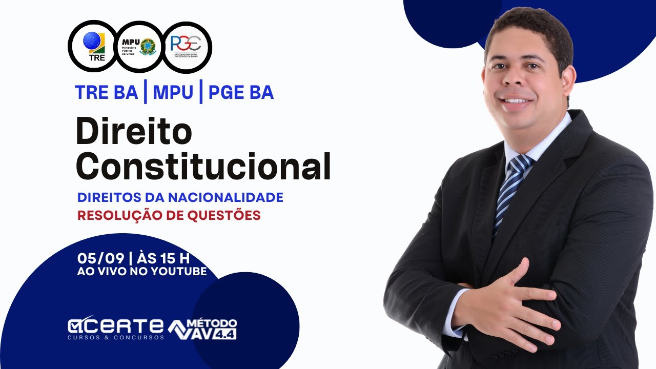 Preparação TRE BA | MPU | PGE BA - Direito Constitucional  (Resolução de Questões)