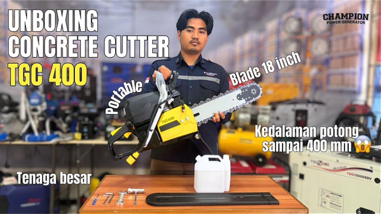 Tenaga Besar, Body Ringan! Unboxing Concrete Cutter Champion TGC 400 | 0878-0103-0101