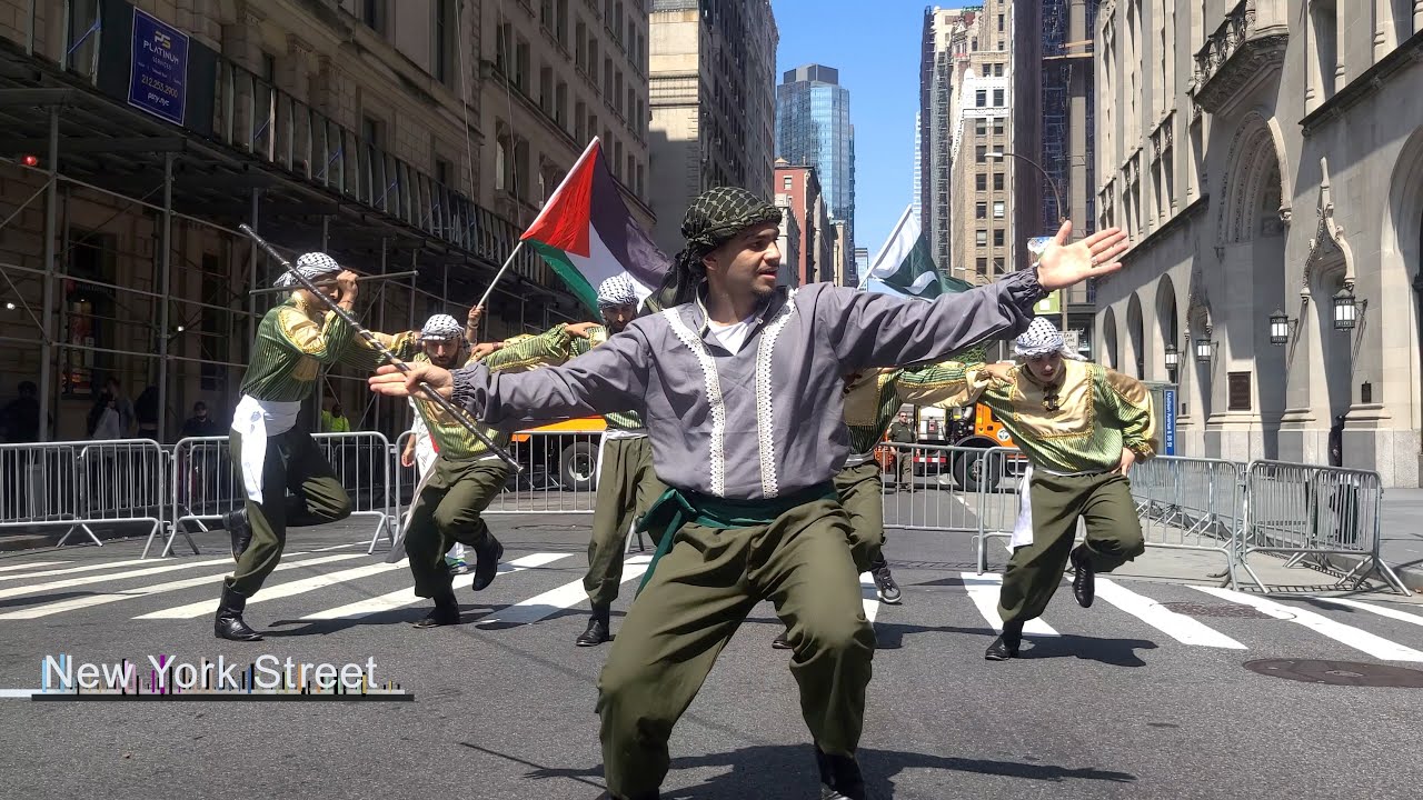 Palestine Dabke Dancers Rock the NYC Street Following Pakistan Day Parade August 25 2024