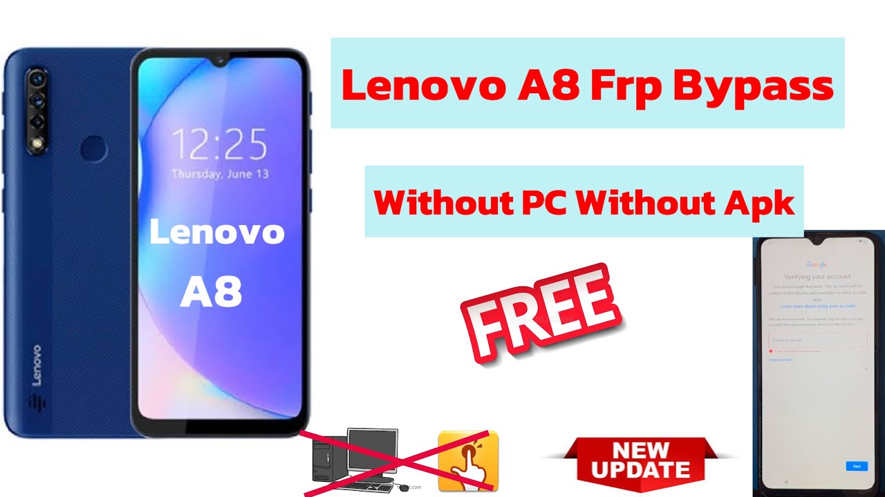 Lenovo A8 FRP Bypass Without PC Without Any Apk’s Free And Easy Method ✅✅✅