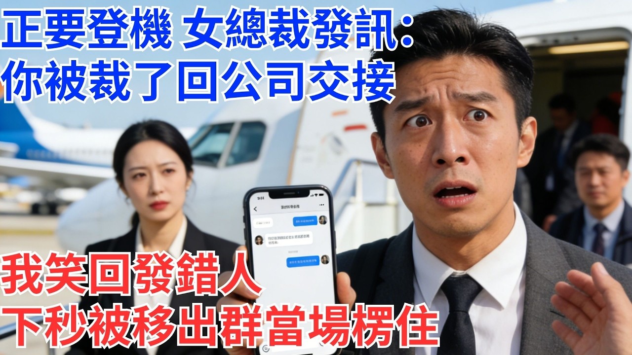 反轉太突然！正要登機被女總裁通知裁員，我以為發錯人，下秒被移出群當場愣住#為人處世#生活經驗#情感故事#职场