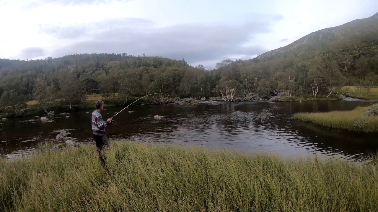 Trout fishing in secret place Norwegian mountains.