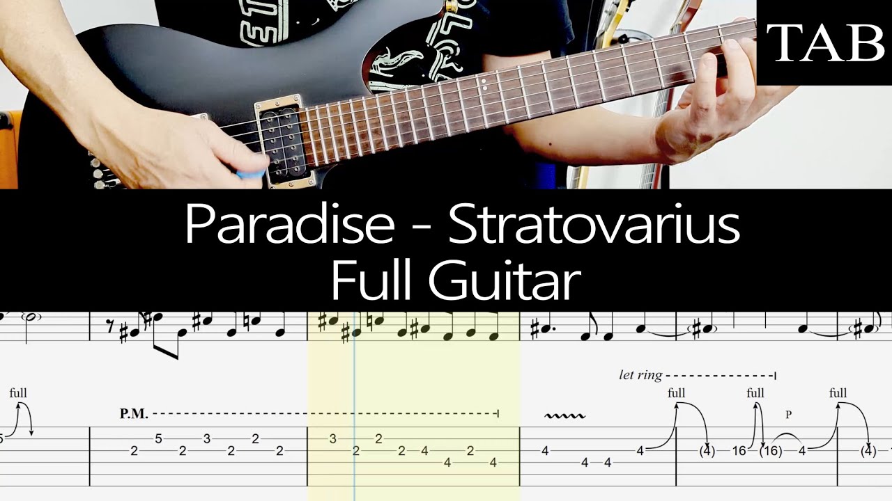 PARADISE - Stratovarius (Timo Tolkki): FULL guitar cover + TAB