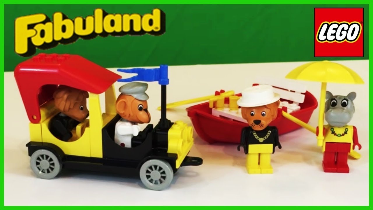LEGO Fabuland 3644 Taxi and 3622 Rowboat Review plus vintage brochure