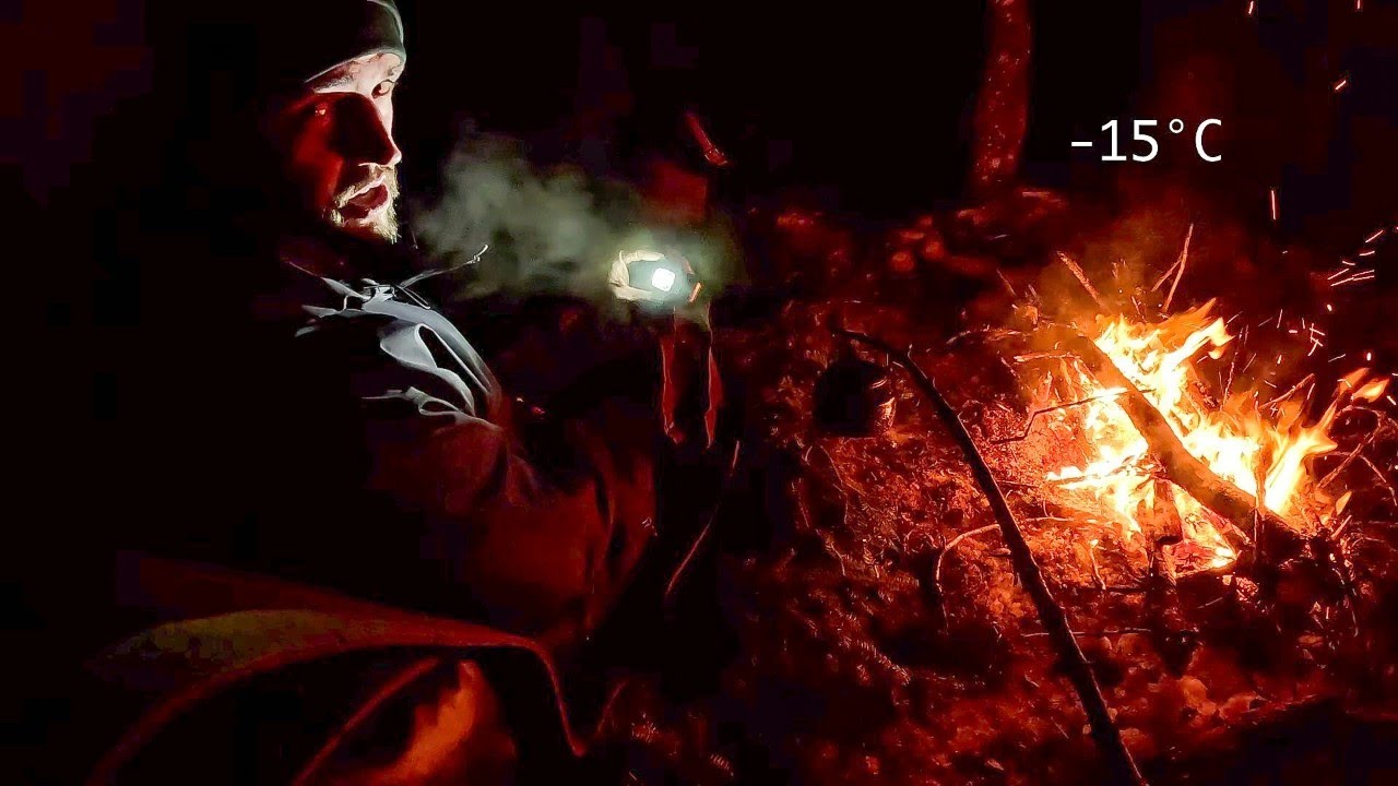 3 Day Subarctic Winter Survival Camping (NO TENT): Tarp Shelter, Campfire Cooking, Freeze-up Trouble
