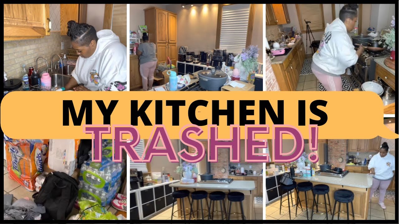 MY KITCHEN IS TRASHED / CLEANING MOTIVATION /FULL-TIME WORKING SINGLE MOM OF 6 / SHYVONNE MELANIE TV