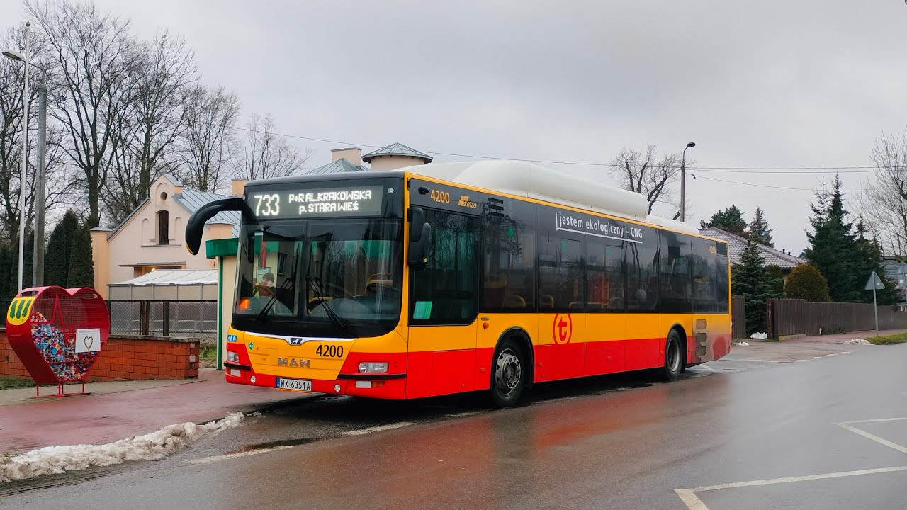 [733] MZA Warszawa - Przejazd Manem NL313 Lion's City CNG #4200 na linii 733➡️Młochów p. Stara Wieś