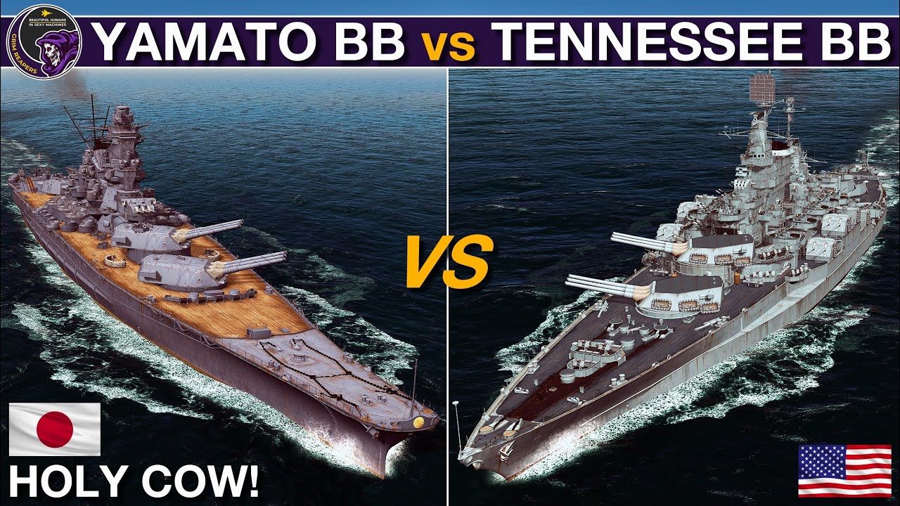Yamato Battleship (1945) vs Tennessee Battleship(1944) | War On The Sea