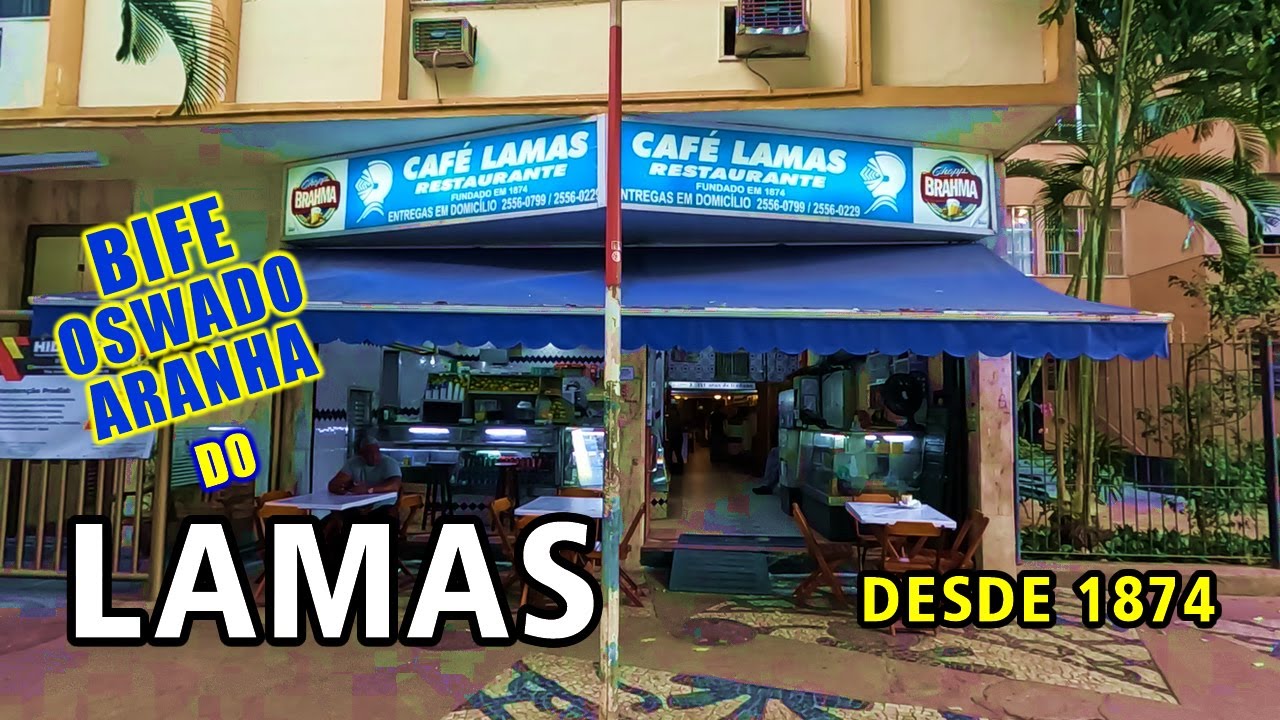 Restaurante tradicional Café Lamas desde 1874 no Flamengo - Bife Oswaldo Aranha