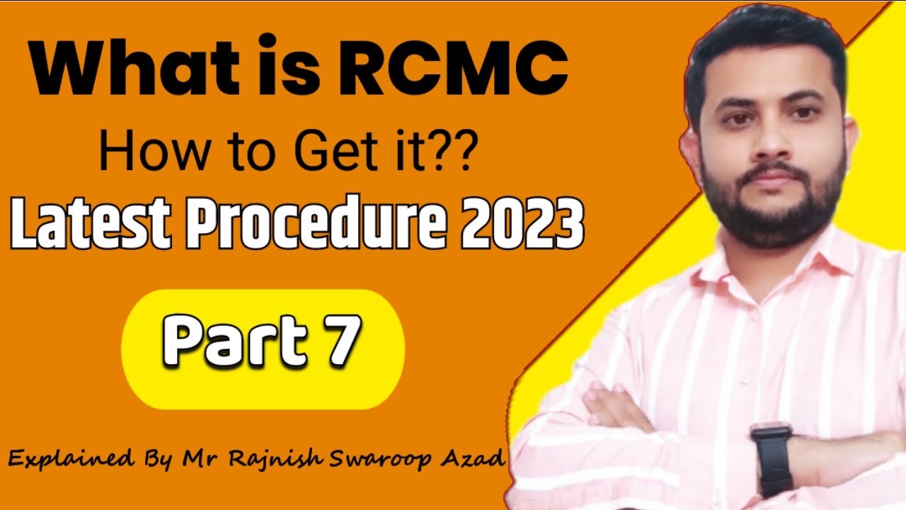 What is RCMC || How to Get RCMC, latest Procedure 2023 in hindi || RCMC Registration Online
