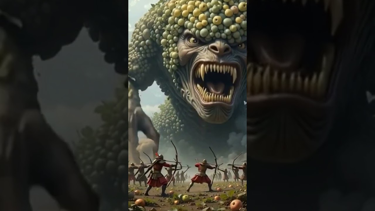 Giant Grape Monster vs Apple Warriors  |  Epic 3D Fruit Battle