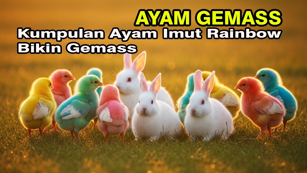 Ayam rainbow lucu,ayam warna warni gokil,Bebek & Kelinci Lucu terbaru
