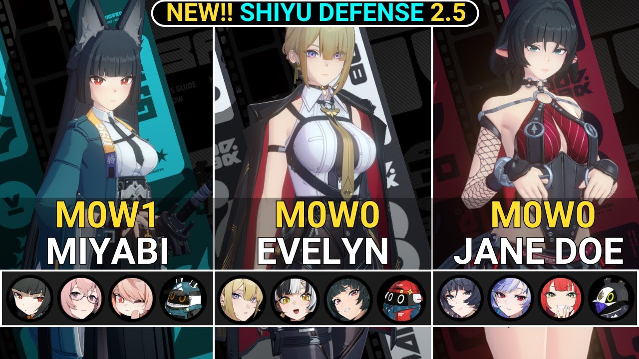 SHIYU DEFENSE! M0W1 Miyabi & M0W0 Evelyn & M0W0 Jane Doe Showcase | NEW! Shiyu Defense ZZZ 2.5