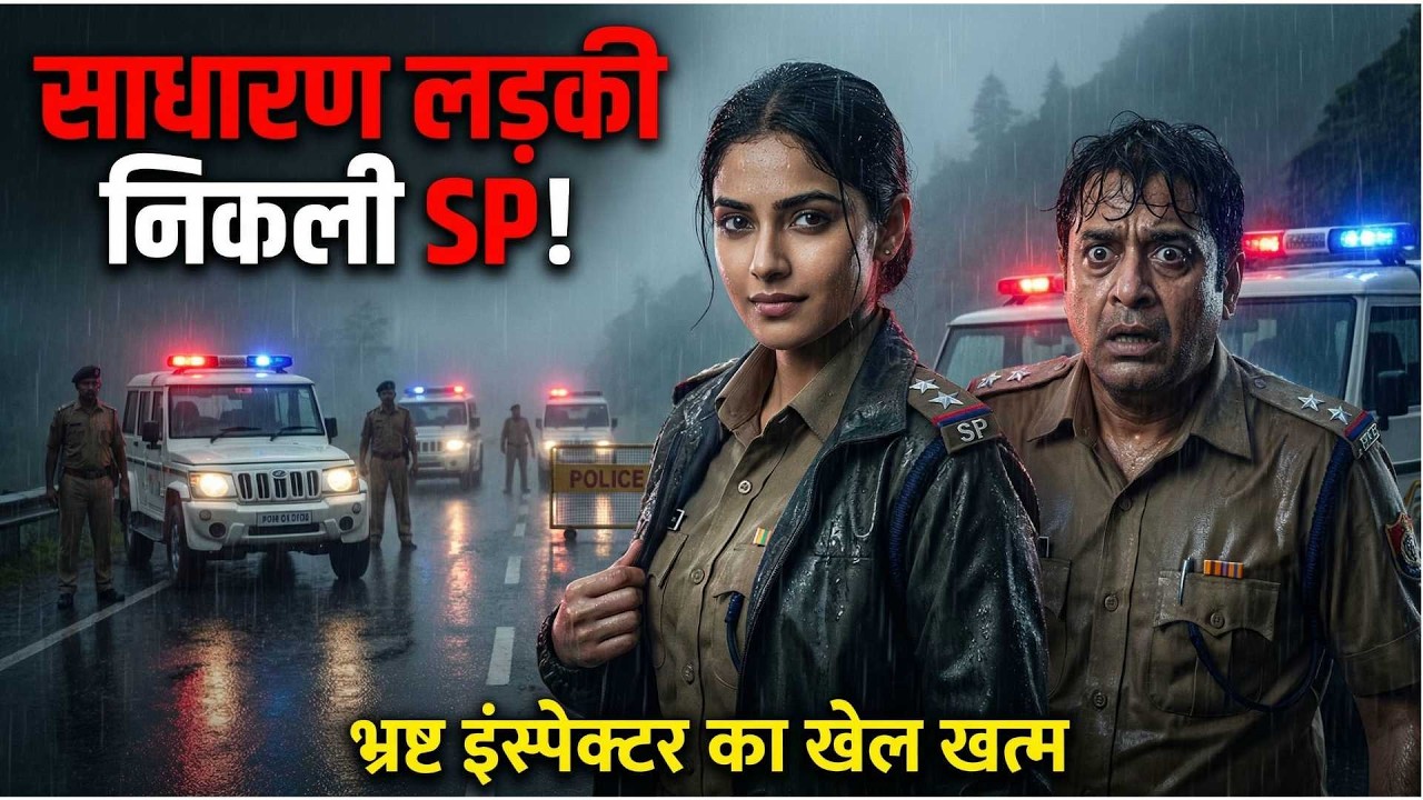 साधारण लड़की निकली SP! भ्रष्ट इंस्पेक्टर का खेल उसी रात खत्म 😱 Emotional Story | Full Story |🔥