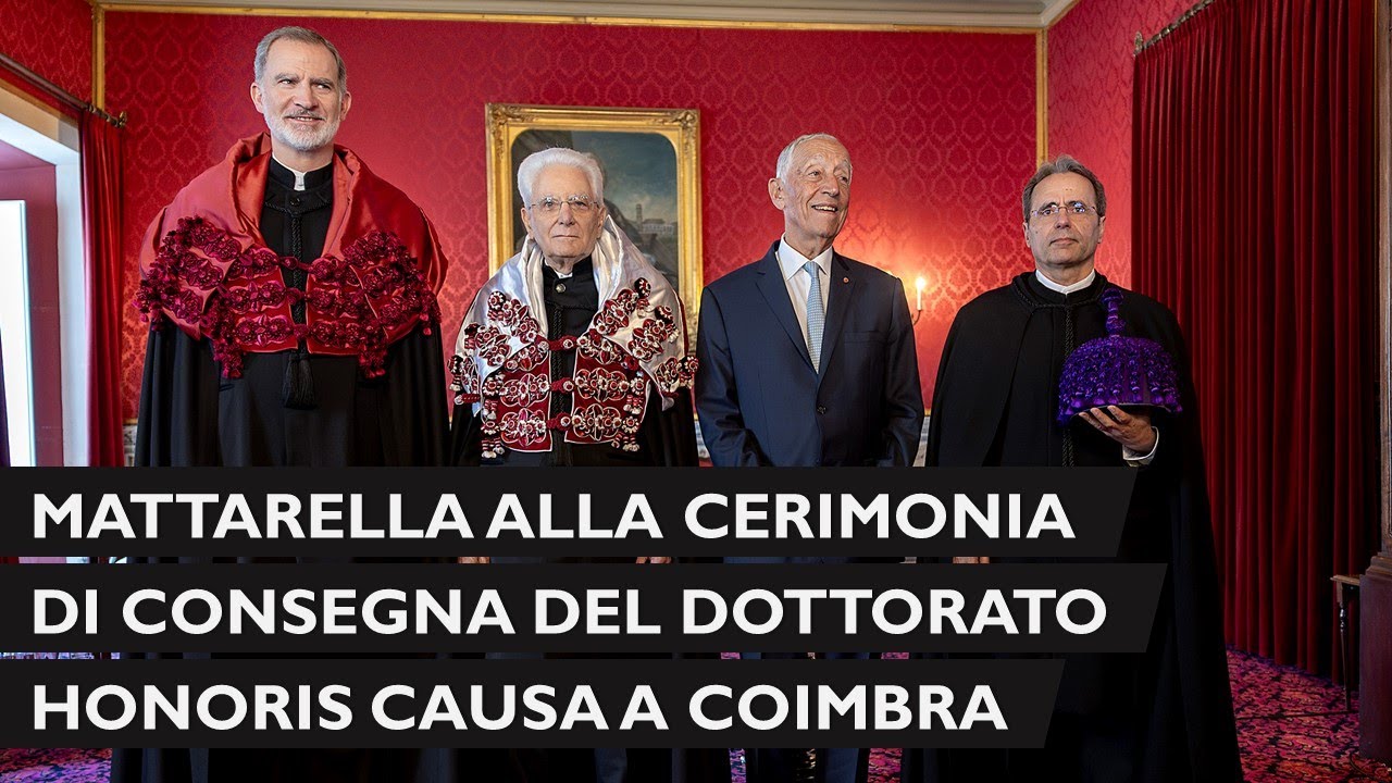 Coimbra, Mattarella alla cerimonia dell’onorificenza di Dottore Honoris Causa