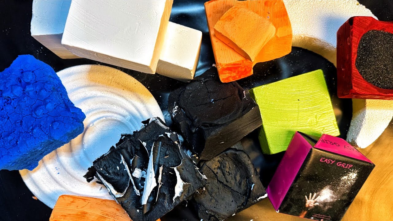 Last Box of EASY GRIP ASMR Chalk 🧊✨ | Satisfying Crunch, Reform + Spray Paint Flake Illusion