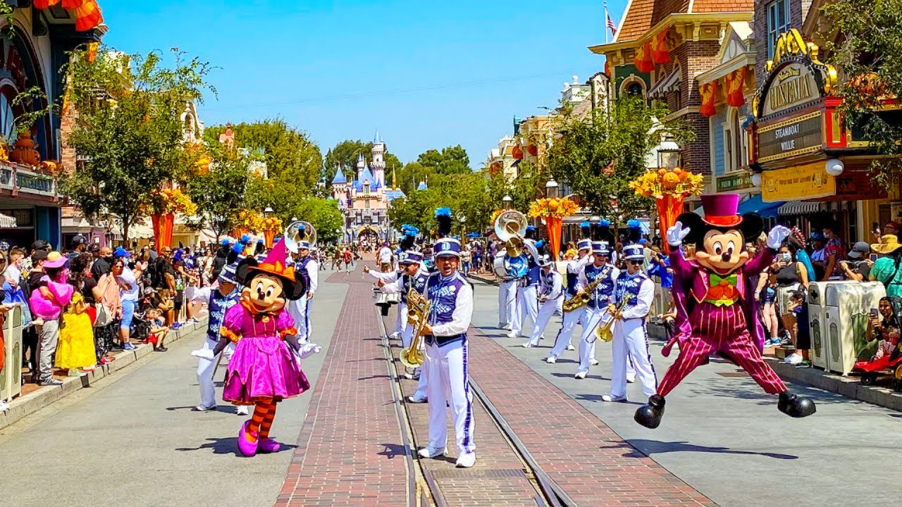 Disneyland Band March Down Main Street With Halloween Music  - Disneyland Halloween Time 2021