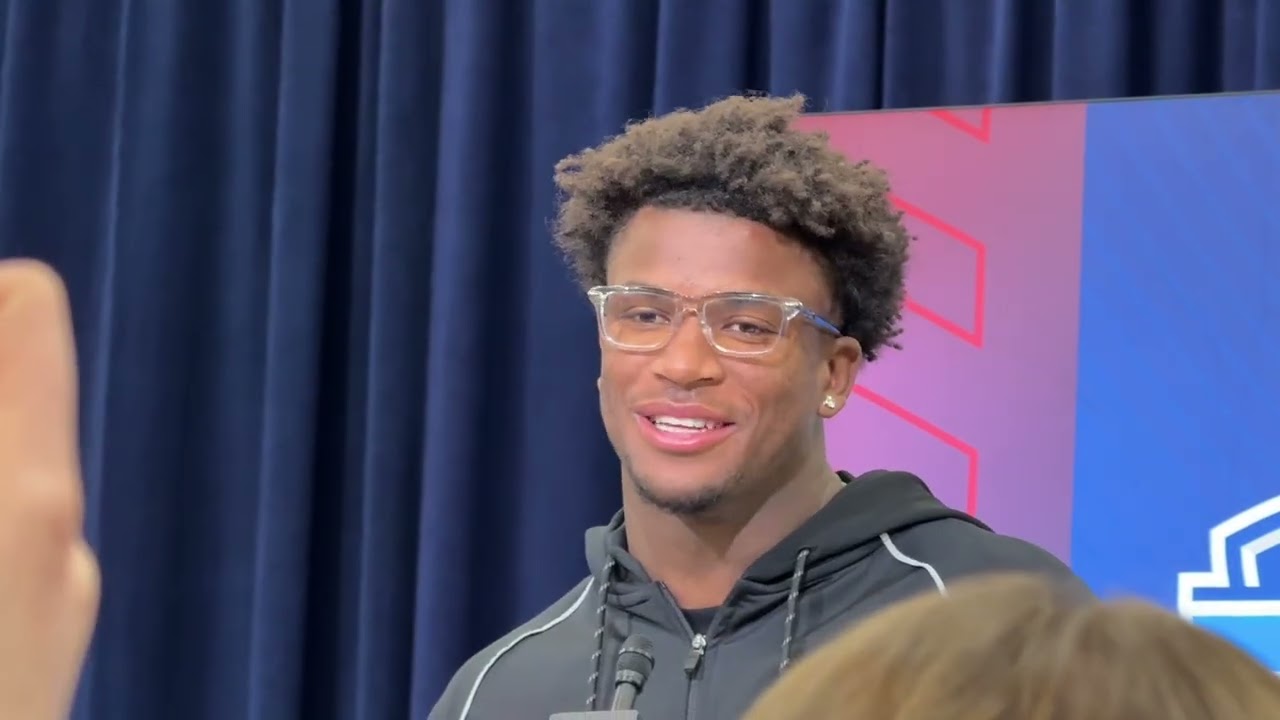 Caleb Downs meets media at 2026 NFL Combine 