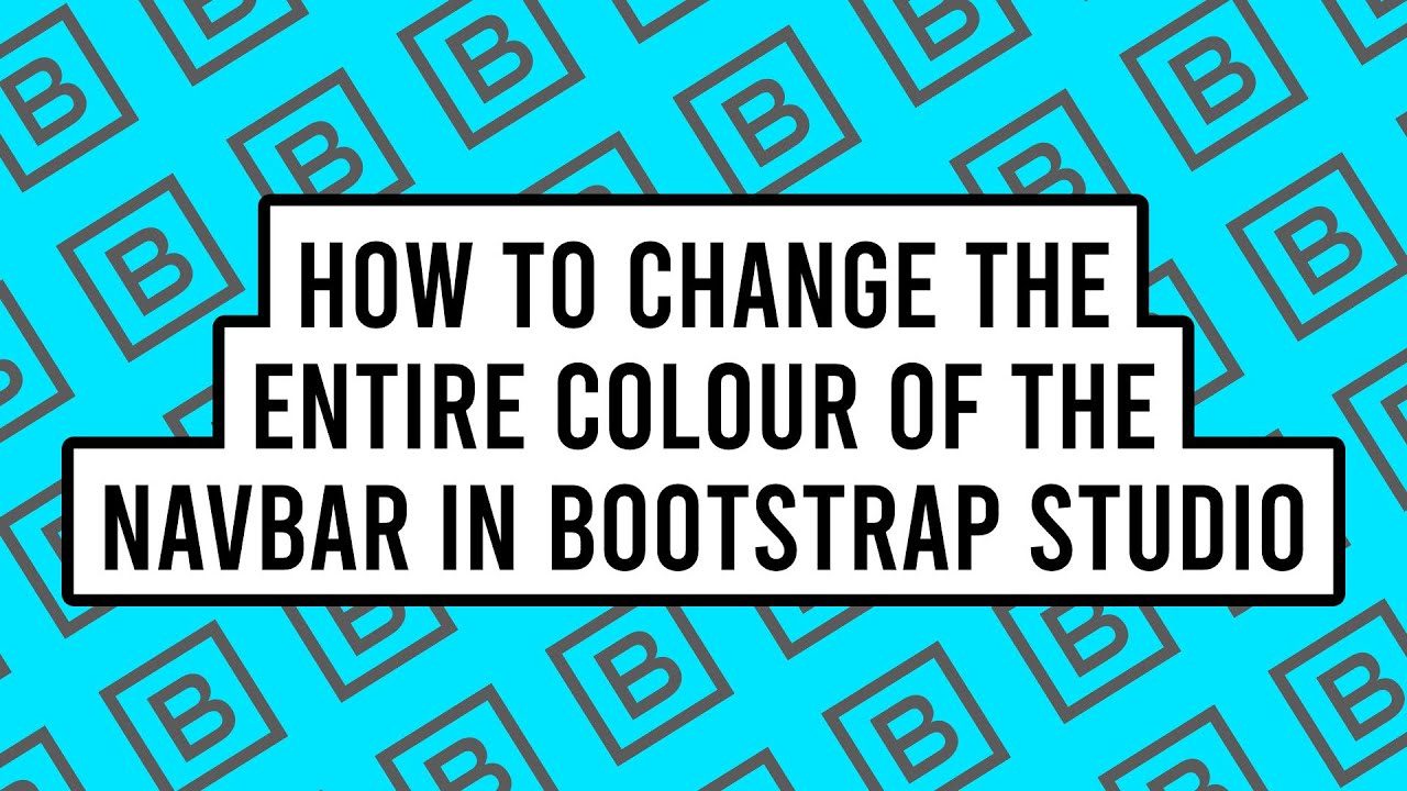 How to Change the Entire Colour of the Navbar in Bootstrap Studio
