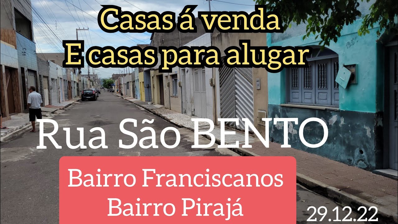RUA SãO BENTO.Bairro Pirajá. Bairro Franciscanos. Casas á venda e casas para alugar. Curiosidades