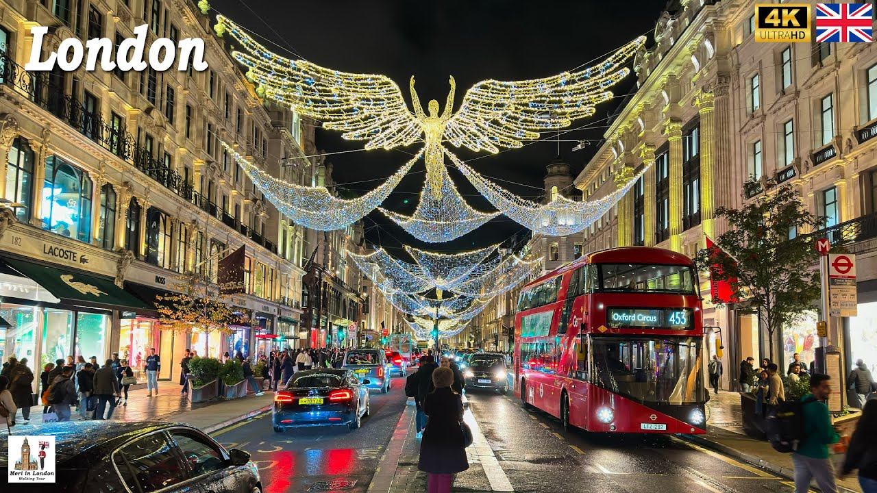 Magical London Christmas Lights Compilation🎄4K HDR London Walking Tour