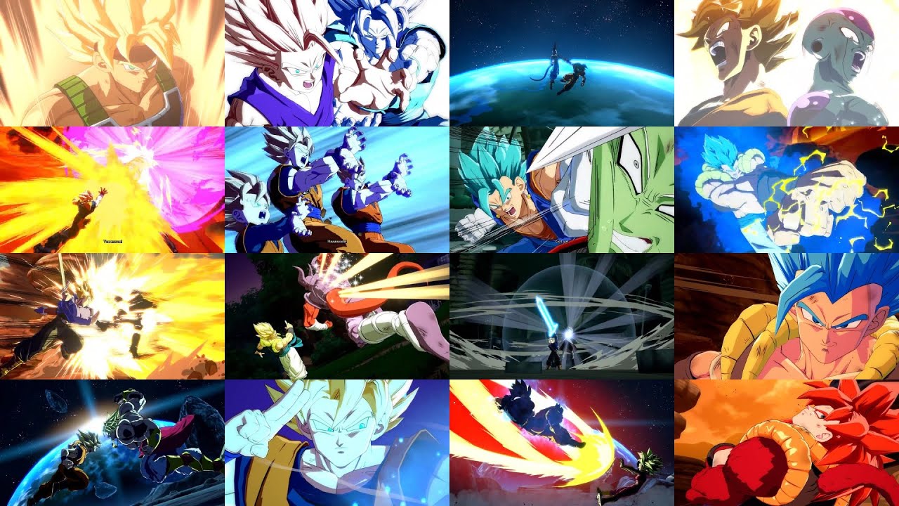 Dragon Ball FighterZ All Dramatic Finish Intro + Win Quote Poses Cinematic Showcase No Commentary
