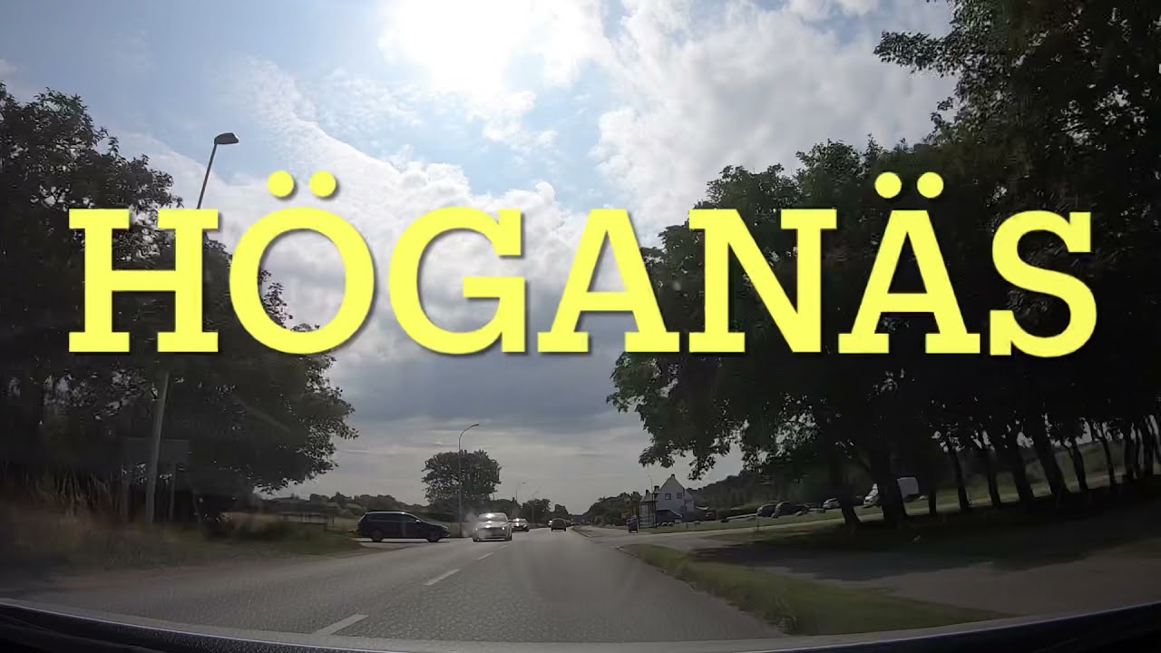 Höganäs, Sweden. Dashcam driving.