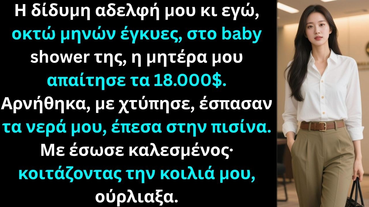 Η αδελφή μου κι εγώ, οκτώ μηνών έγκυες, στο πάρτι της, μητέρα μας απαίτησε αδιανόητα.