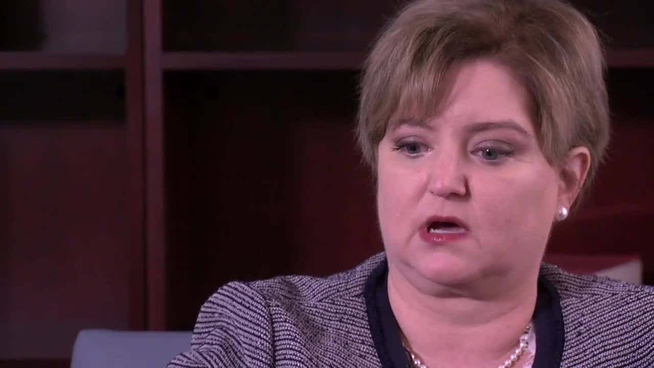 County Attorney Allister Adel declines to answer protest questions during interview