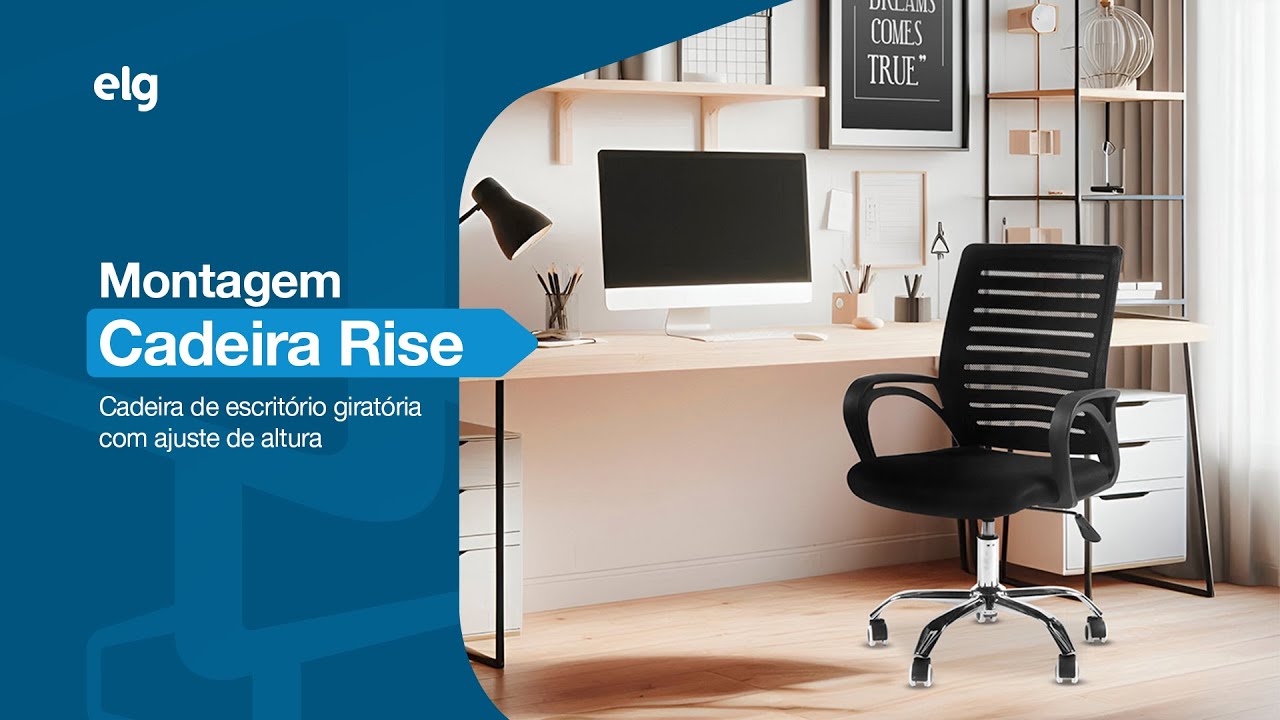 Como Montar a Cadeira de Escritório RISE ELG OCH02 | Passo a Passo Fácil