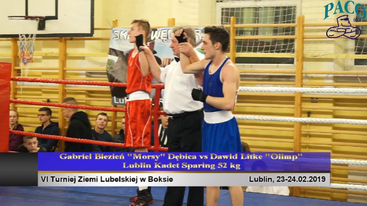 Gabriel Blezień Morsy Dębica vs Dawid Litke Olimp Lublin Kadet Sparing 52 kg Ziemi Lubelskiej w Boks
