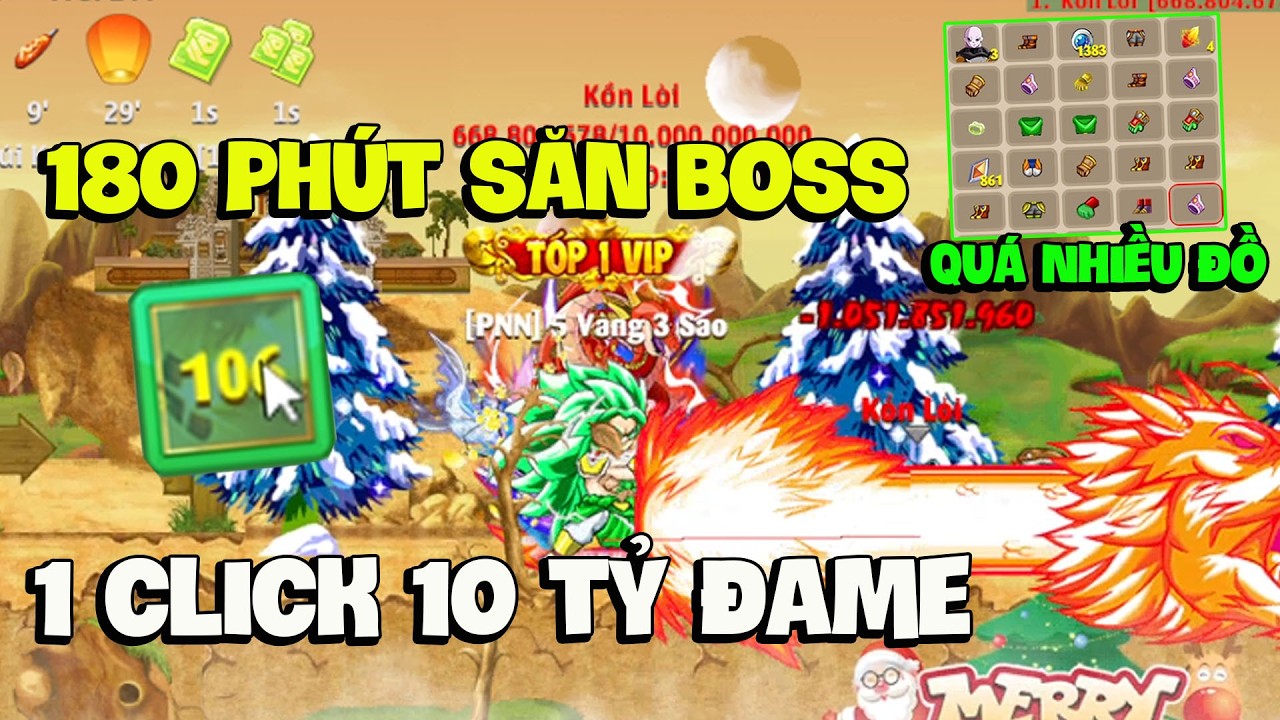 Hồi Sinh Ngọc Rồng - 180 Phút Cầm Trái Đất Skill 9 Mạnh Nhất Game Chưởng Boss Lụm Đồ Liên Tục !!