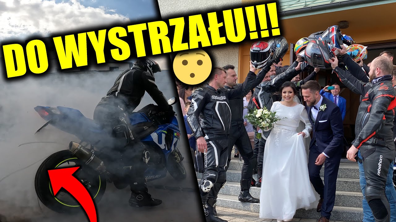 OPONA NIE WYTRZYMAŁA 😳MOTOCYKLOWA OBSTAWA WESELNA 👰‍♀️🤵🏍