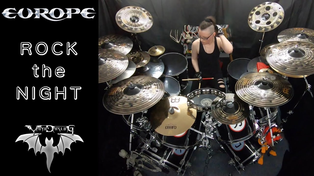 Europe - Rock the Night - drum cover - (Vampdarling)