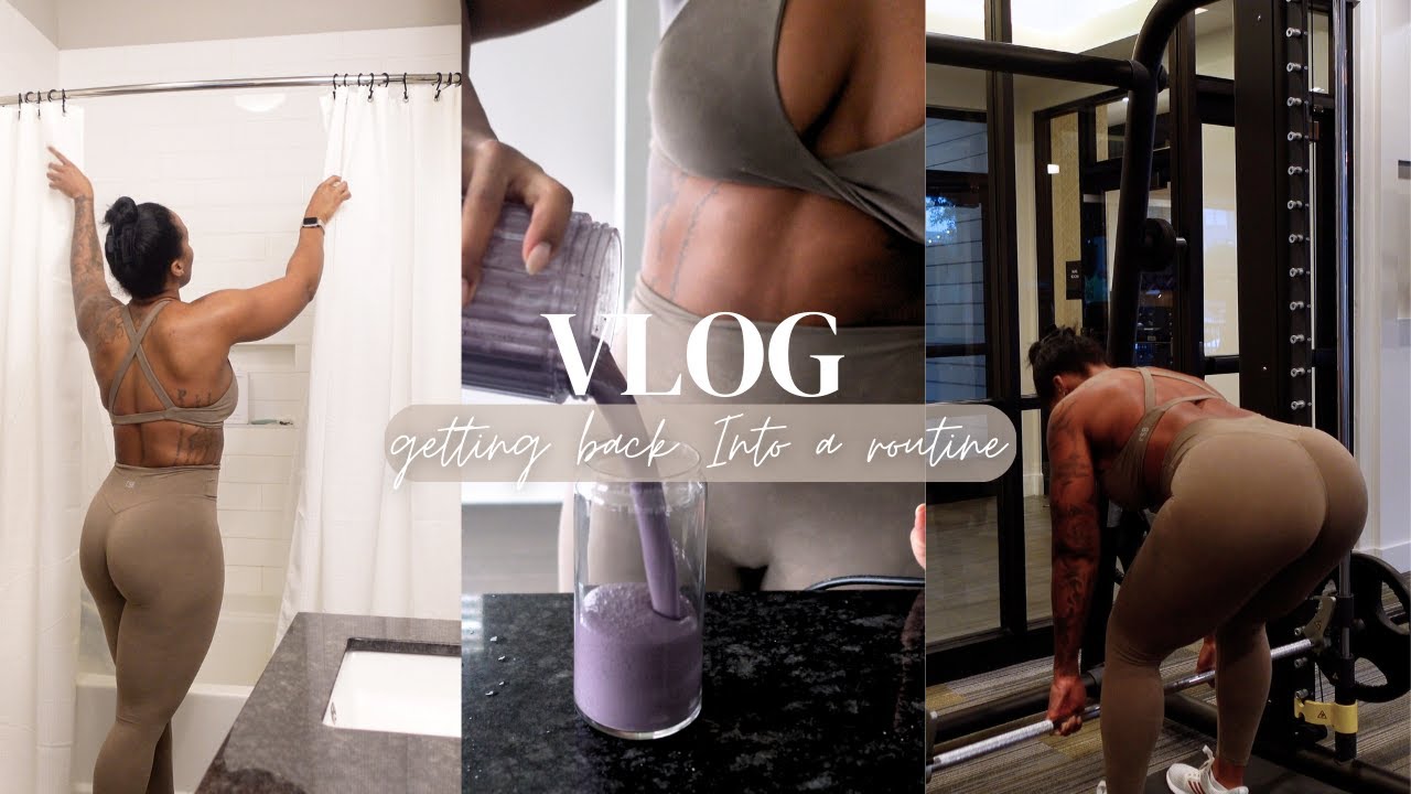 VLOG: GETTING BACK INTO A ROUTINE | CLEANING + WORKING OUT + SKINCARE + GRWM