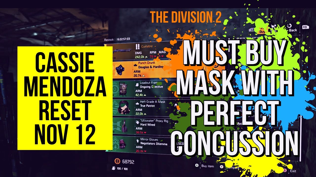 The Division 2 |TU6 Cassie Mendoza Reset | Nov 12 | Secret Weapon Vendor