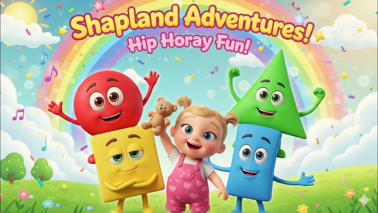 Shapes Song for Kids! 🎵 Circle, Square, Triangle & Rectangle Adventure | Fun Nursery Rhymes 2025
