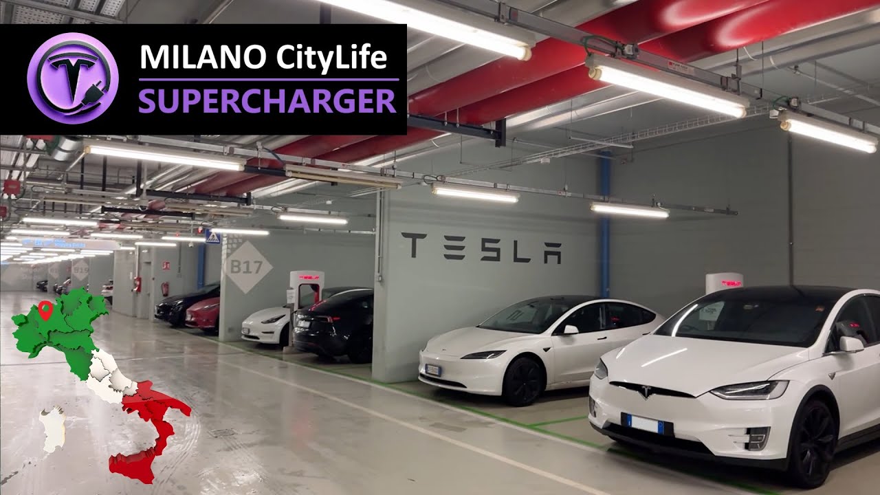 Tesla Supercharger - Milano CityLife (MI - Italy) nel garage del centro commerciale...