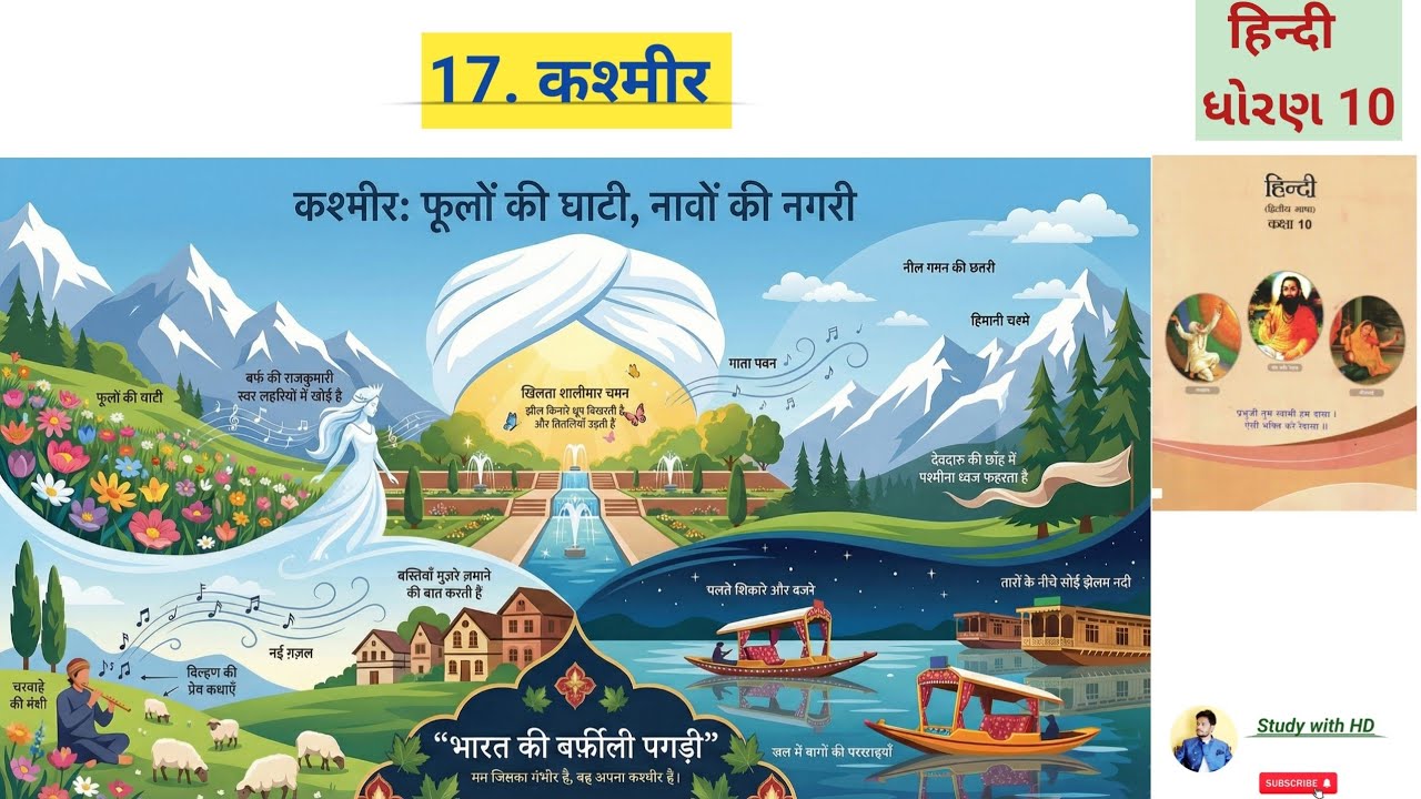 Std 10 Hindi chapter 17 कश्मीर | std 10 Hindi chapter 17 kashmir | #gseb #std10hindi #kashmir 