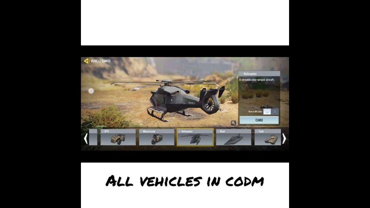 all vehicles in codm in 2022