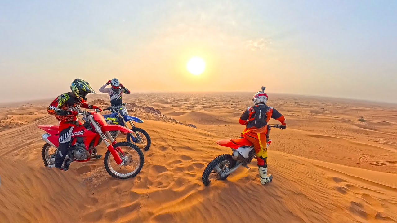 Dubai’s Desert on a KTM 450 Dirtbike | Sunset Ride 🇦🇪