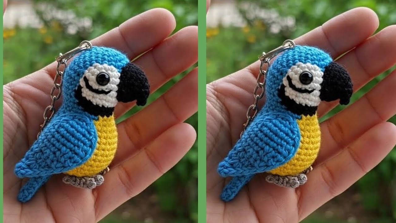 Crochet parrot 🦜 keychain, crochet cute keychain,, crochet keychain /
