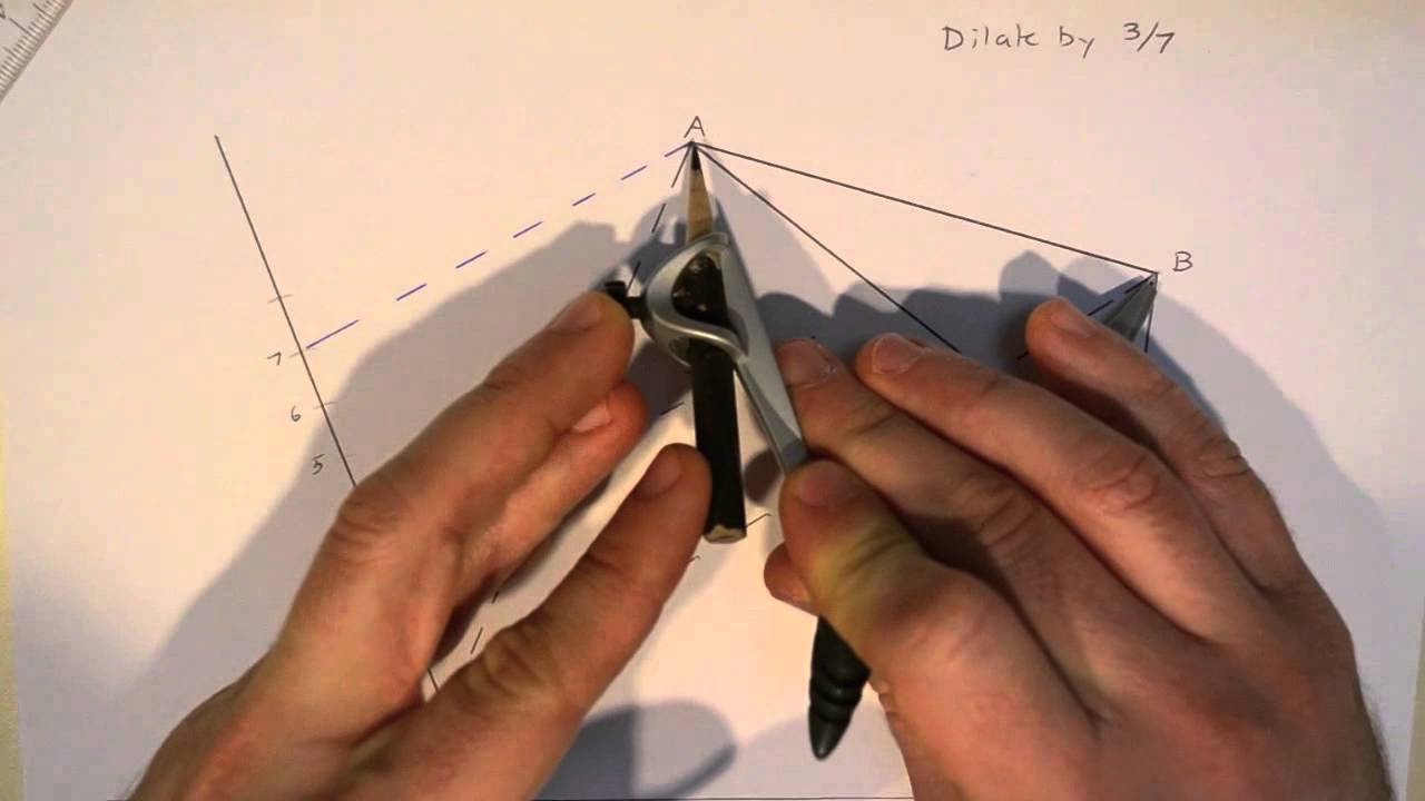 Construction:  Dilation by a scale factor of 3/7