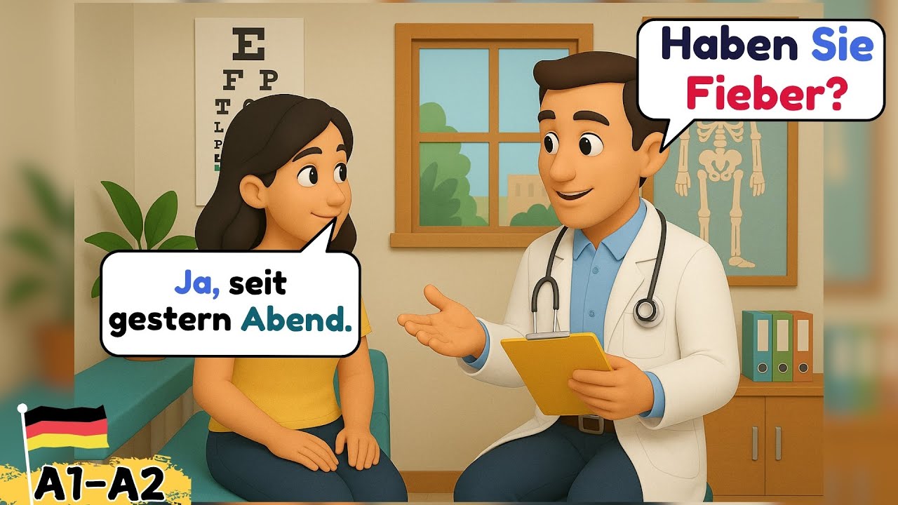 👨‍⚕️ Немецкий для начинающих A1-A2: Беседа Врач-Пациент просто объяснена 👩‍⚕️