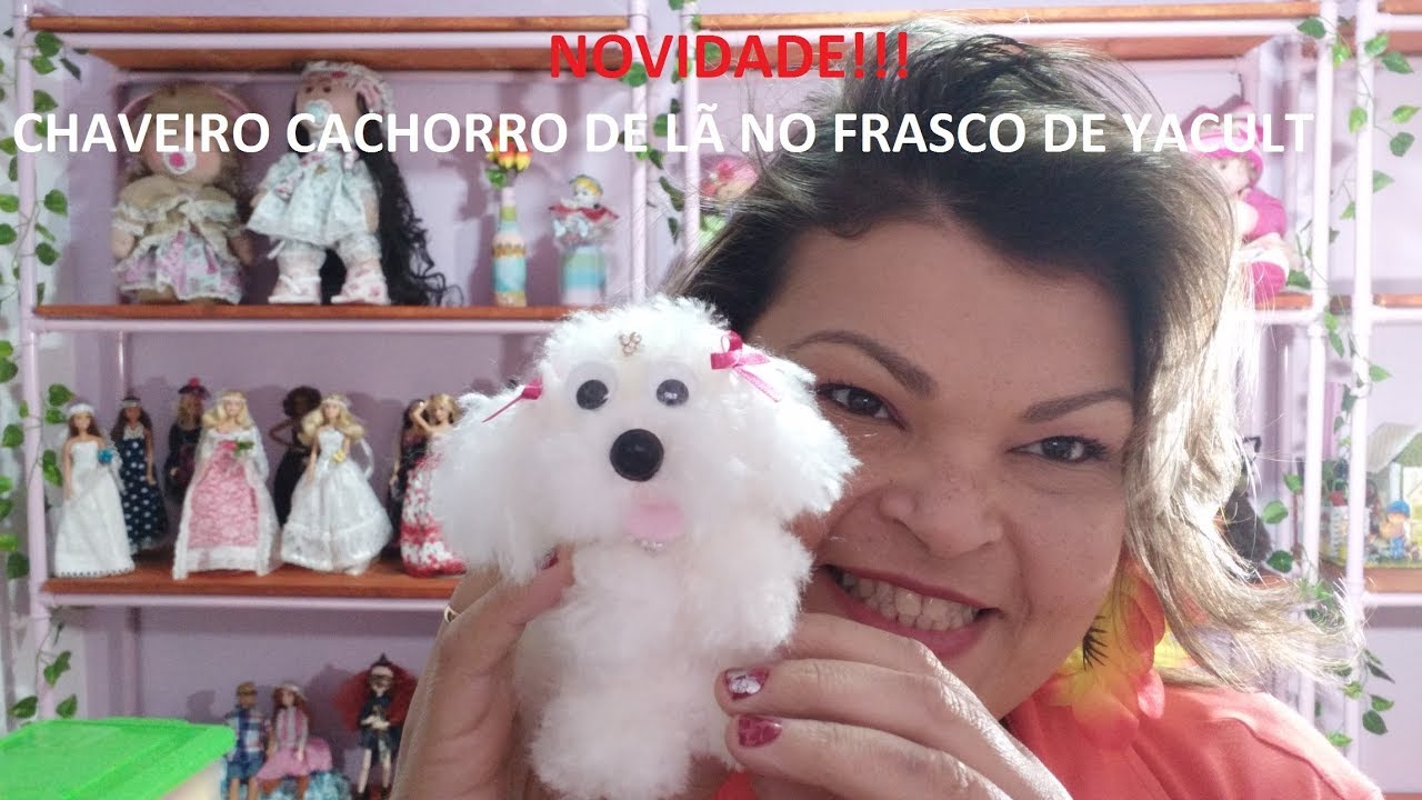 CACHORRINHO CHAVEIRO DE LÃ - MUITO LINDO , FÁCIL E ECONÔMICO