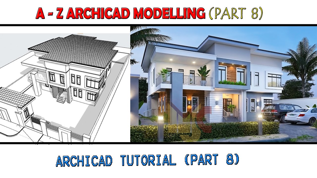 A - Z (PART 8)ARCHICAD MODELING TUTORIAL(Gate and landscape)  #archicad #tutorials