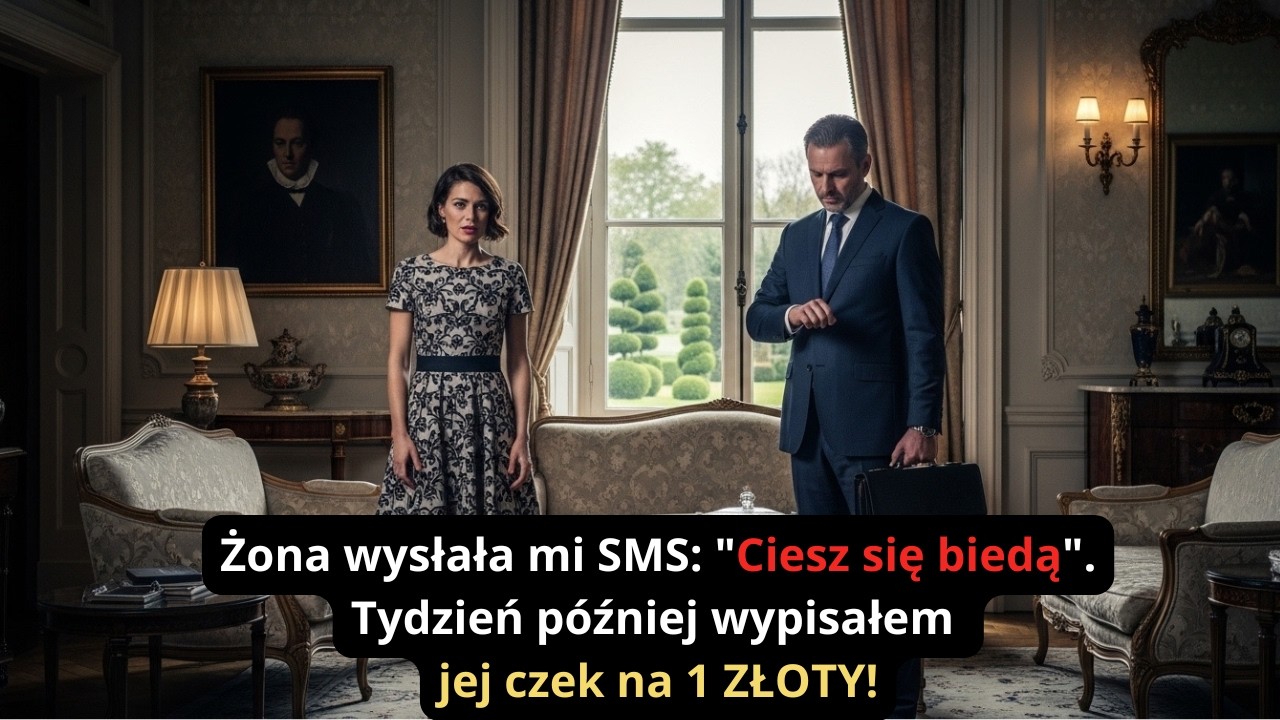 Żona wysłała mi SMS Ciesz się biedą  Tydzień później wypisałem jej czek na 1 ZŁOTY!