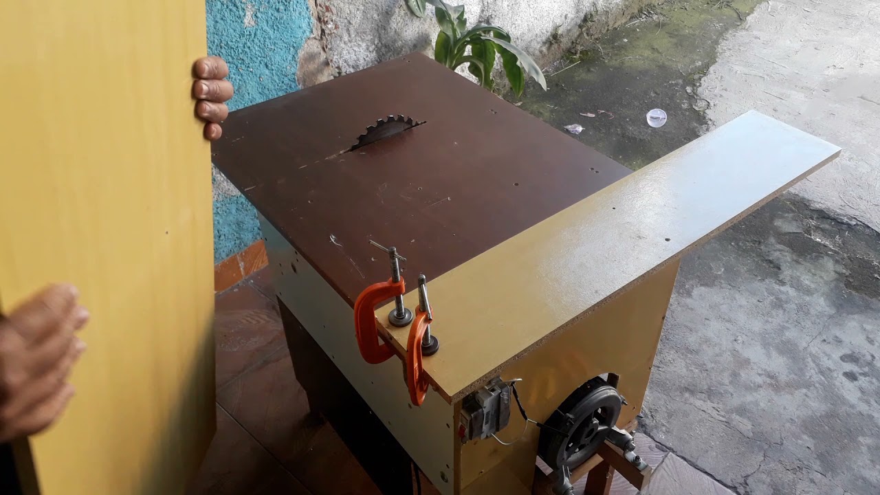 SERRA DE BANCADA CASEIRA FEITA COM MOTOR DE MAQUINA DE LAVAR