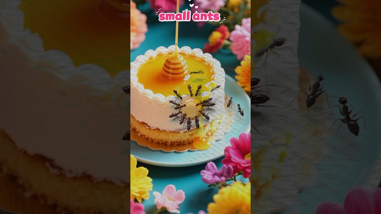 small ants and honey cake sweet 